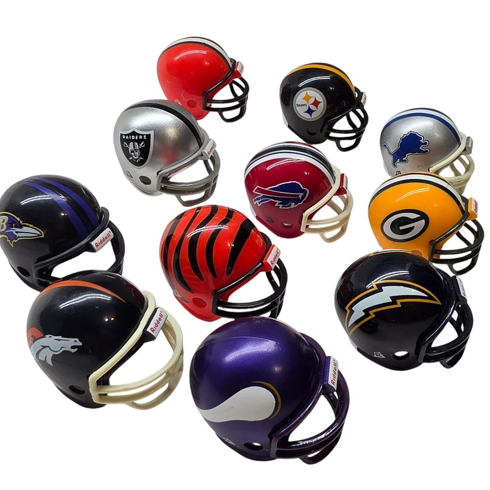 Riddell NFL Pocket Pro Micro Football Helmet Collection Set of 11 Mixed Teams
